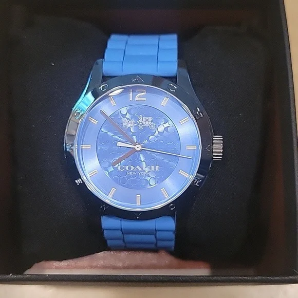 Coach royal blue watch Vintage Coach Men CA.118.2.112.1640 Dress Blue Dial Leather  main image 4